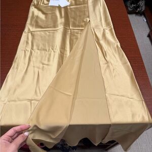Gold Women's Adriana Iglesias 100% Silk Maxi Skirt NWT